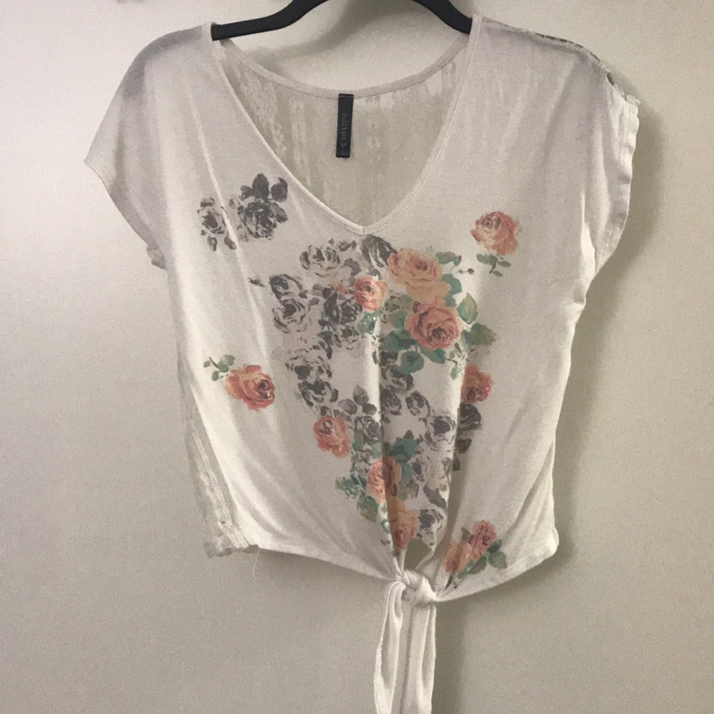 White shirt with floral design